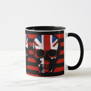 Gothic-Schädel im Vintage-Stil mit Union Jack Tasse