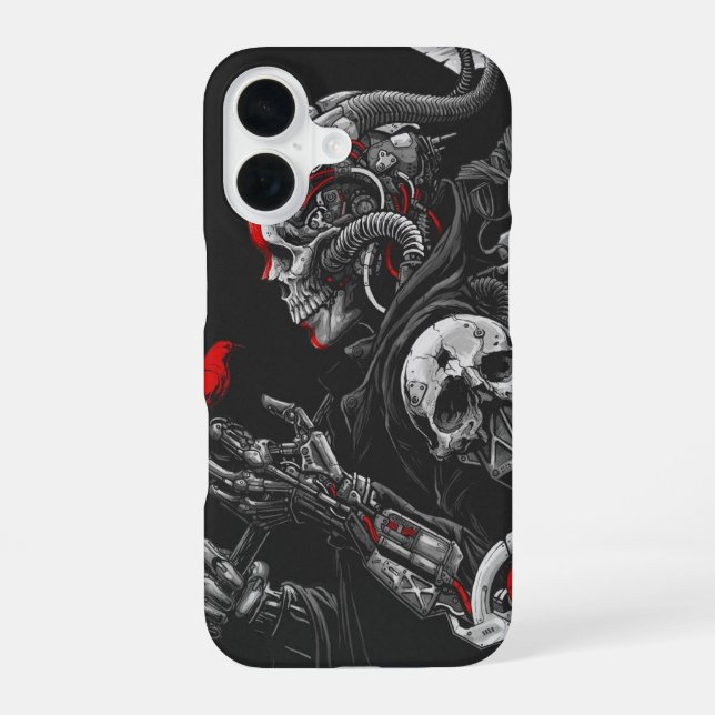 Gothic-Schädel iPhone 16 Hülle (Rückseite)