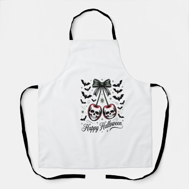 Gothic-Schädel-Kirsche Halloween Schürze (Vorderseite)
