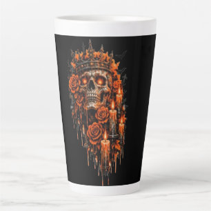 Gothic-Schädel-Krone Halloween-Dunkle Rosen Grusel Milchtasse