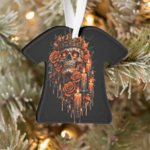 Gothic-Schädel-Krone Halloween Dunkle Rosen Grusel Ornament