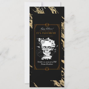 Gothic-Schädel mit Hüten Halloween-Kostüm-Party Einladung