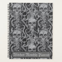 Gothic-Schädel-Muster-Hexen-Monatsplaner 