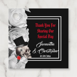 Gothic Schädel schwarz Danke Hochzeit Geschenkanhänger