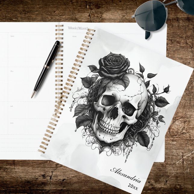 Gothic-Schädel & schwarze Rosen Planer (Von Creator hochgeladen)