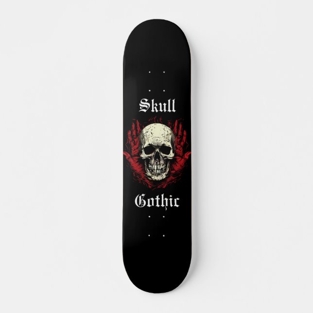 Gothic-Schädel Skateboard (Vorne)