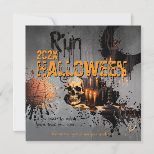 Gothic-Schädel-verwunscheners Spiegel Halloween Einladung