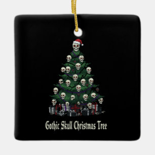 Gothic Schädel Weihnachtsbaum Alternative Grusel Keramikornament