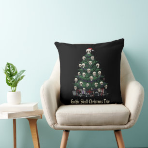 Gothic Schädel Weihnachtsbaum Alternative Grusel Kissen