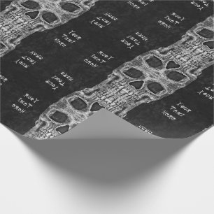Gothic Schädelkopf Schwarz-Weiß-Muster Geschenkpapier