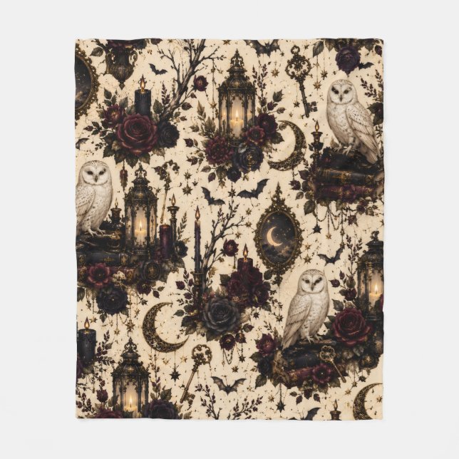 Gothic Schleiereulen-Fliesblanket Fleecedecke (Vorderseite)