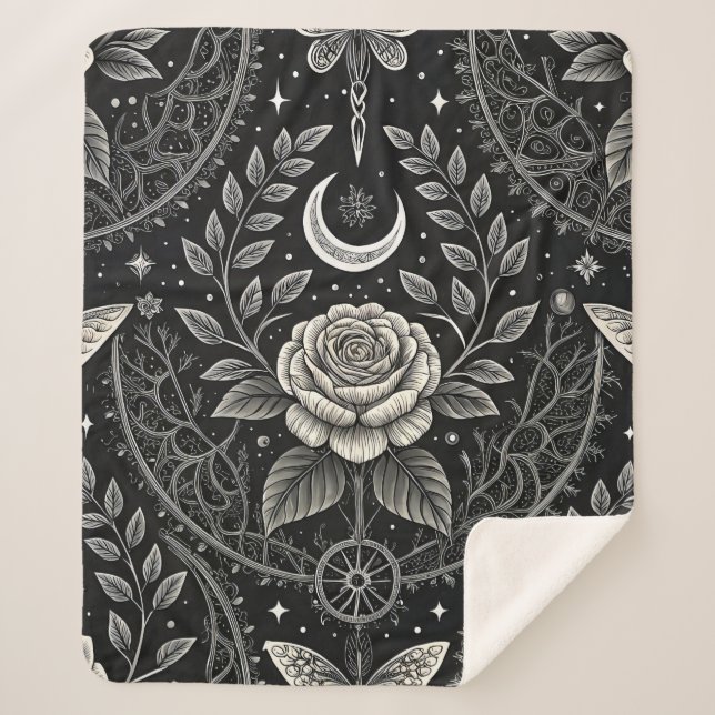 Gothic-Schmetterling-Blumenmuster (4) Sherpadecke (Vorderseite)
