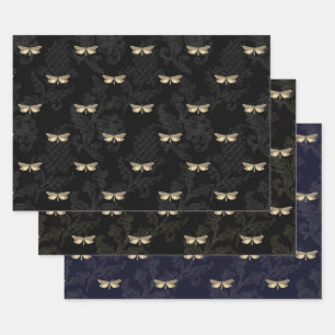 Gothic-Schmetterling & Spitzen-Wrapapier Geschenkpapier Set