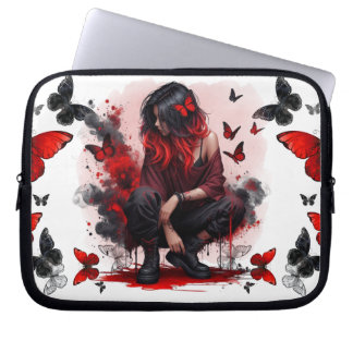 Gothic Schmetterlinge & Lady Fantasy Laptopschutzhülle