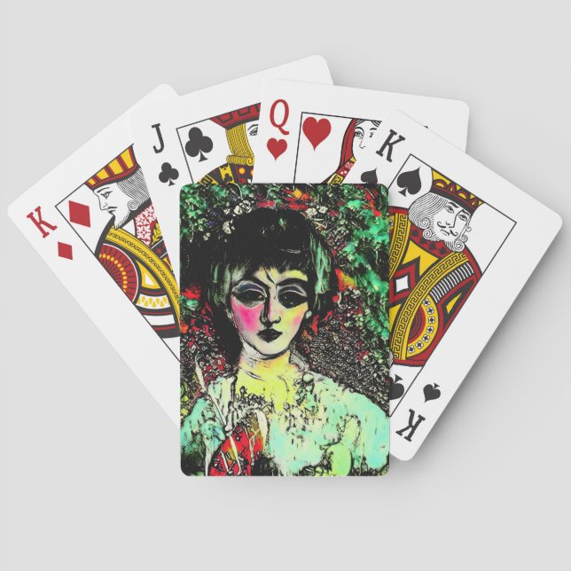Gothic-Schönheitsporträt  Spielkarten (Rückseite)