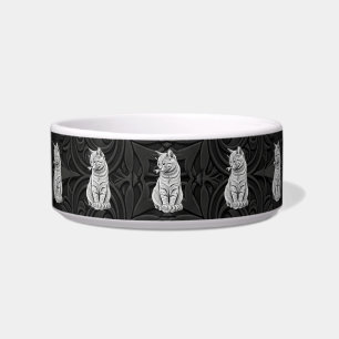 Gothic Schwarz 3D Geometrische Katzen Keramik Haus Napf