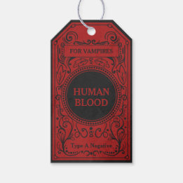Gothic schwarz-rotes antikes Vampirblut-Label Geschenkanhänger