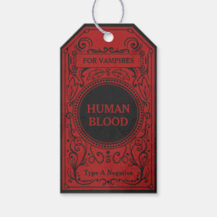 Gothic schwarz-rotes antikes Vampirblut-Label Geschenkanhänger