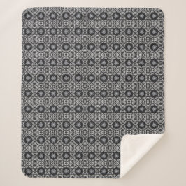 Gothic Schwarz-weiß 8 spitze Sterne geometrisch Sherpadecke