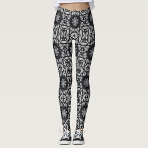 Gothic Schwarz-weiß 8 spitze Sterne geometrische G Leggings
