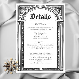 Gothic Schwarz-weiß Mittelalter bis Totenhochzeit Begleitkarte