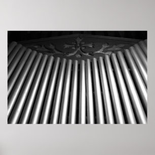 Gothic Schwarz-Weiß-Orgel-Muster Poster