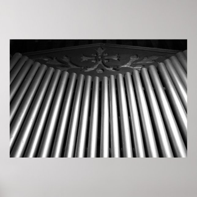 Gothic Schwarz-Weiß-Orgel-Muster Poster (Vorne)