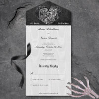 Gothic Schwarz-Weiß-Skelett-Paar ohne Abendessen