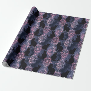 Gothic schwarze Katzen patten Geschenkpapier