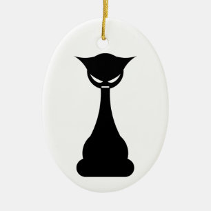 Gothic schwarze Katzen-Silhouette Ornamente