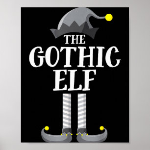 Gothic Schwarzer Elf Passende Familientags-Weihnac Poster