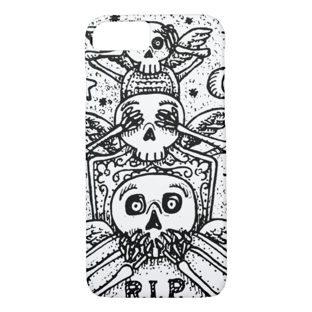 GOTHIC SIEHE KEIN EVIL, FRIEDHOF SKULLS TELEFONFAL Case-Mate iPhone HÜLLE (Rückseite)