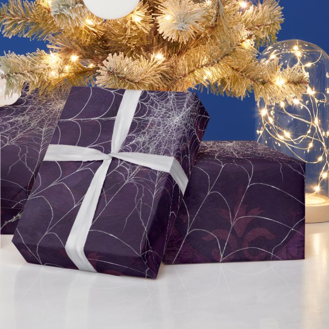 Gothic Silver Web Not Wrapping Paper Geschenkpapier (Feiertage)