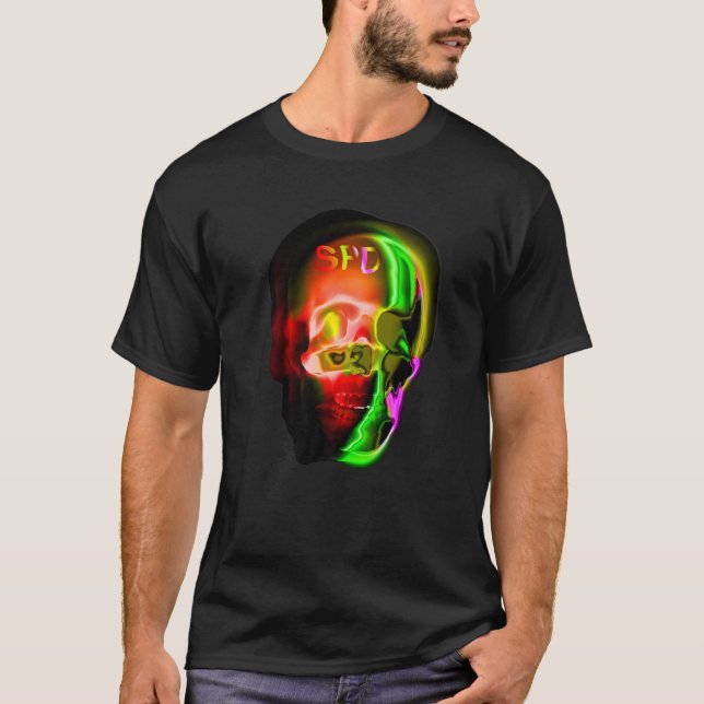 Gothic Skeleton Abstrakt T-Shirt (Vorderseite)