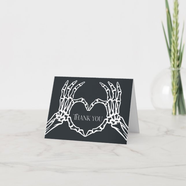 Gothic Skeleton Babydusche Danke Karte (Vorderseite)