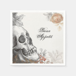 Gothic Skeleton Bone Appetit Halloween Serviette