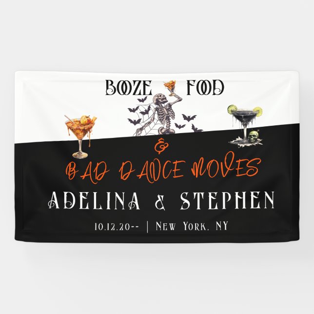 Gothic Skeleton Booze Food Wedding Foto Hintergrun Banner (Horizontal)