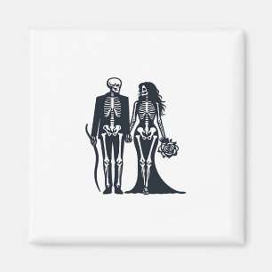 Gothic Skeleton Bride & Groom - Bis zum Tod tun wi Magnet