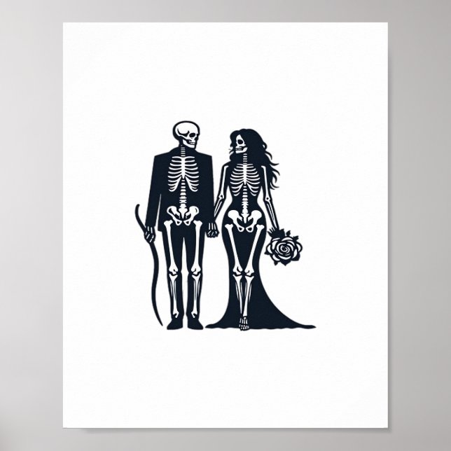 Gothic Skeleton Bride & Groom - Bis zum Tod tun wi Poster (Vorne)