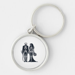 Gothic Skeleton Bride & Groom - Bis zum Tod tun wi Schlüsselanhänger