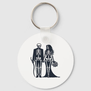 Gothic Skeleton Bride & Groom - Bis zum Tod tun wi Schlüsselanhänger