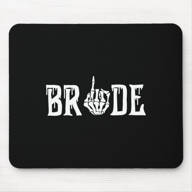 Gothic Skeleton Bride Wedding Just Married Spooky Mousepad (Vorne)