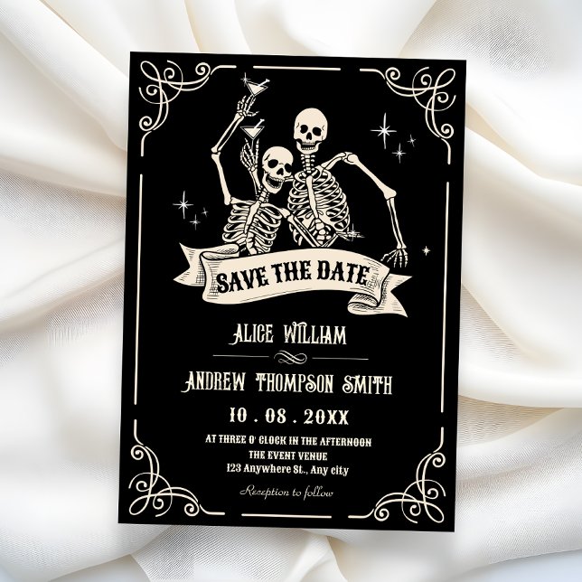 Gothic skeleton cool wedding save the date (Von Creator hochgeladen)