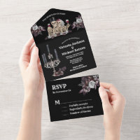 Gothic Skeleton Couple floral Wedding