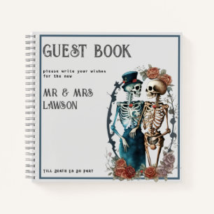 Gothic Skeleton Couple Wedding Gästebuch Notizbuch