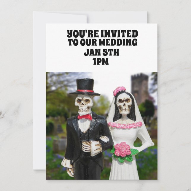 GOTHIC SKELETON COUPLE WEDING CUSTOM EINLADUNGEN (Vorderseite)