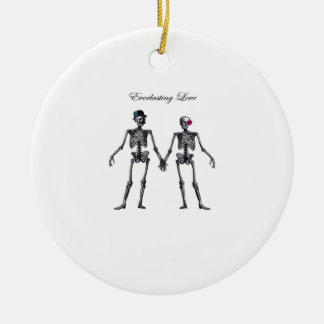 Gothic Skeleton Couple (weiß) Classic Keramik Ornament