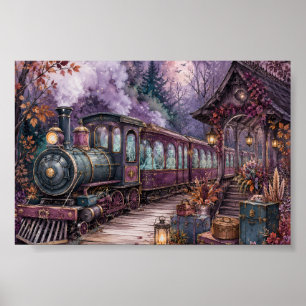 Gothic Skeleton Express Bahnhof Whimsigoth  Poster