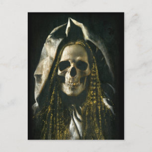 Gothic Skeleton Ghost Postcard Postkarte