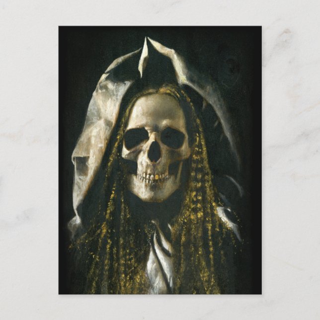 Gothic Skeleton Ghost Postcard Postkarte (Vorderseite)